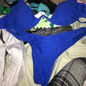 Blue Thong Bikini.